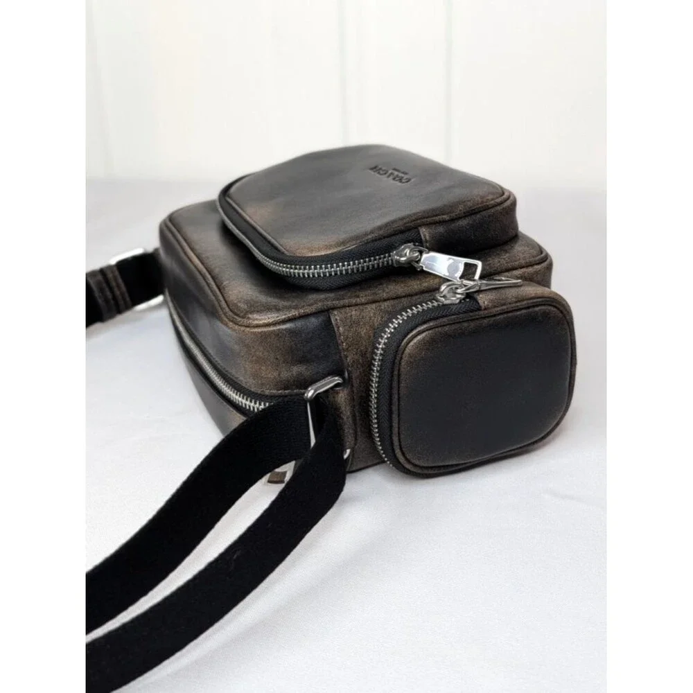 Coach Fletcher Unisex Crossbody -  Loved Leather Black/Tan, NWT